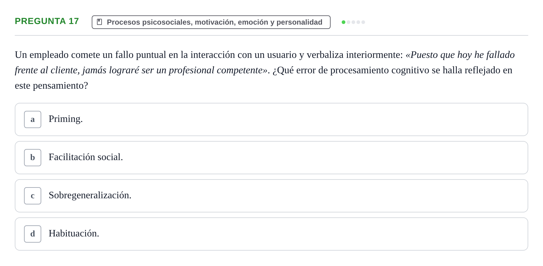 Enunciado: Pregunta 17