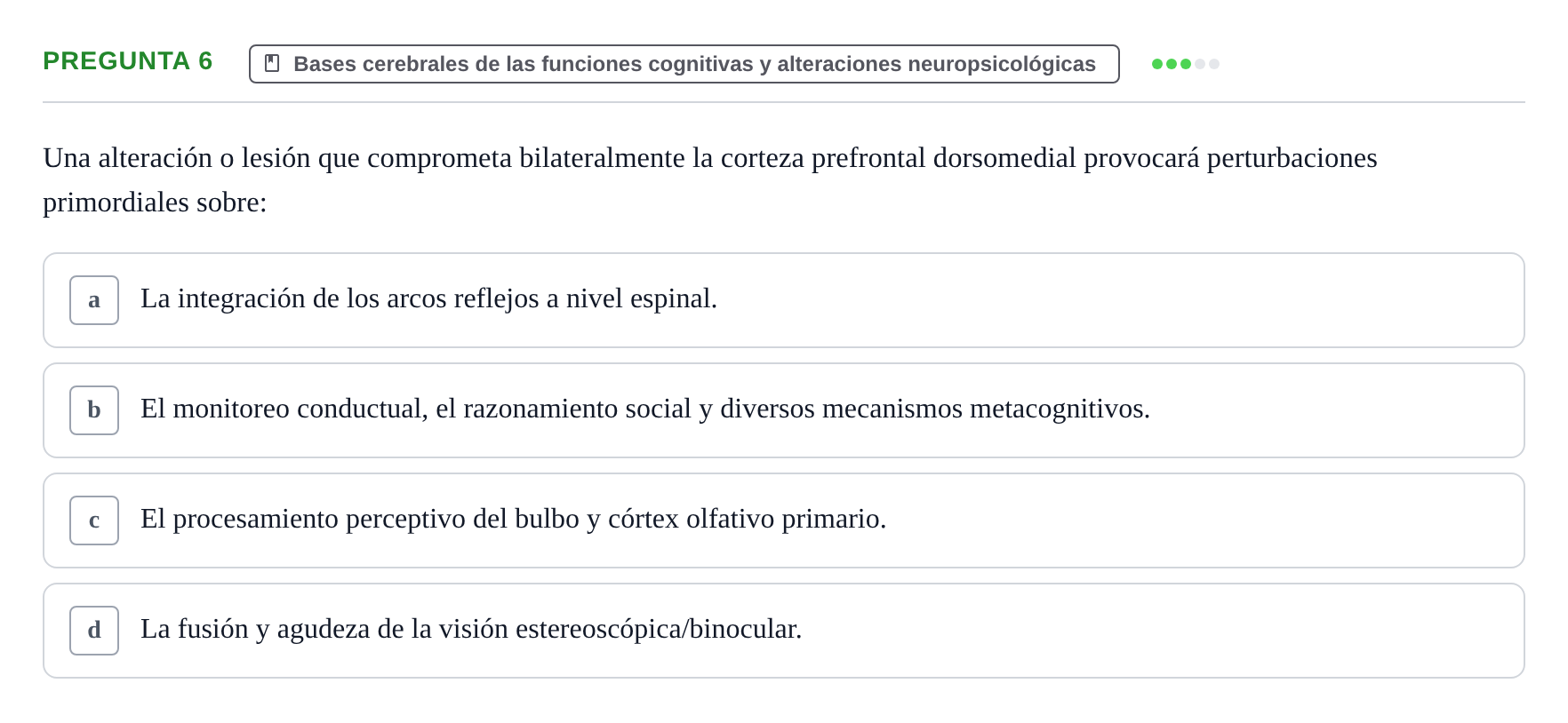 Enunciado: Pregunta 6