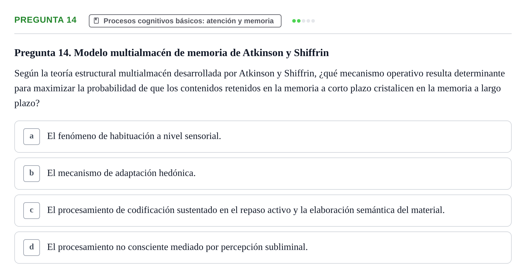 Enunciado: Pregunta 14