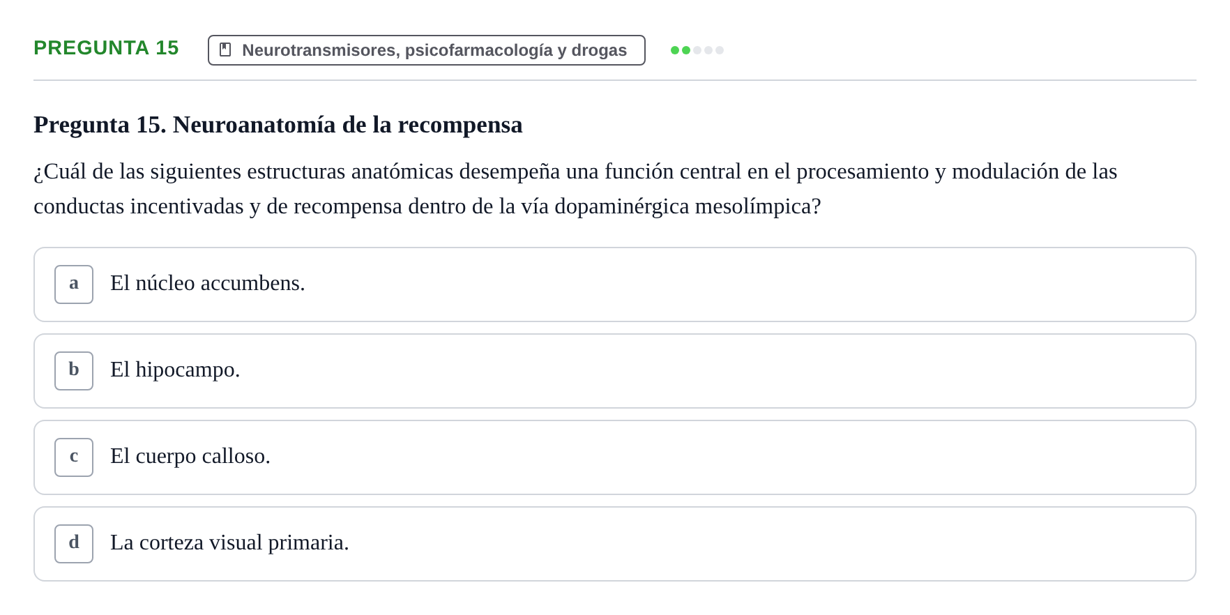 Enunciado: Pregunta 15