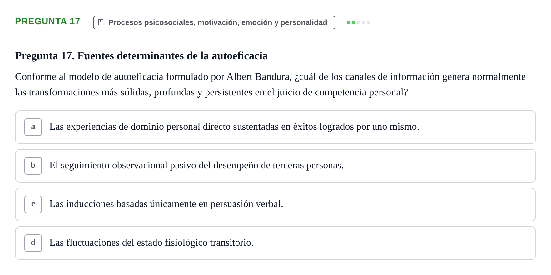 Enunciado: Pregunta 17