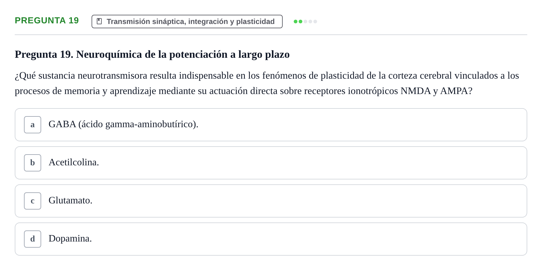 Enunciado: Pregunta 19