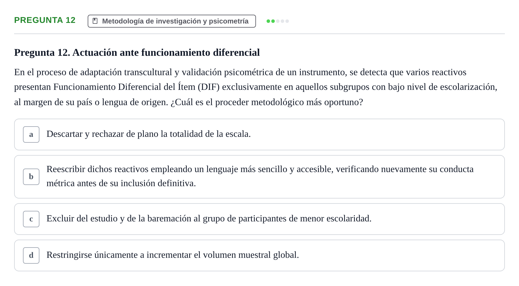 Enunciado: Pregunta 12