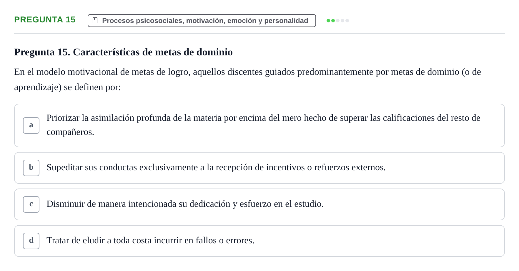 Enunciado: Pregunta 15