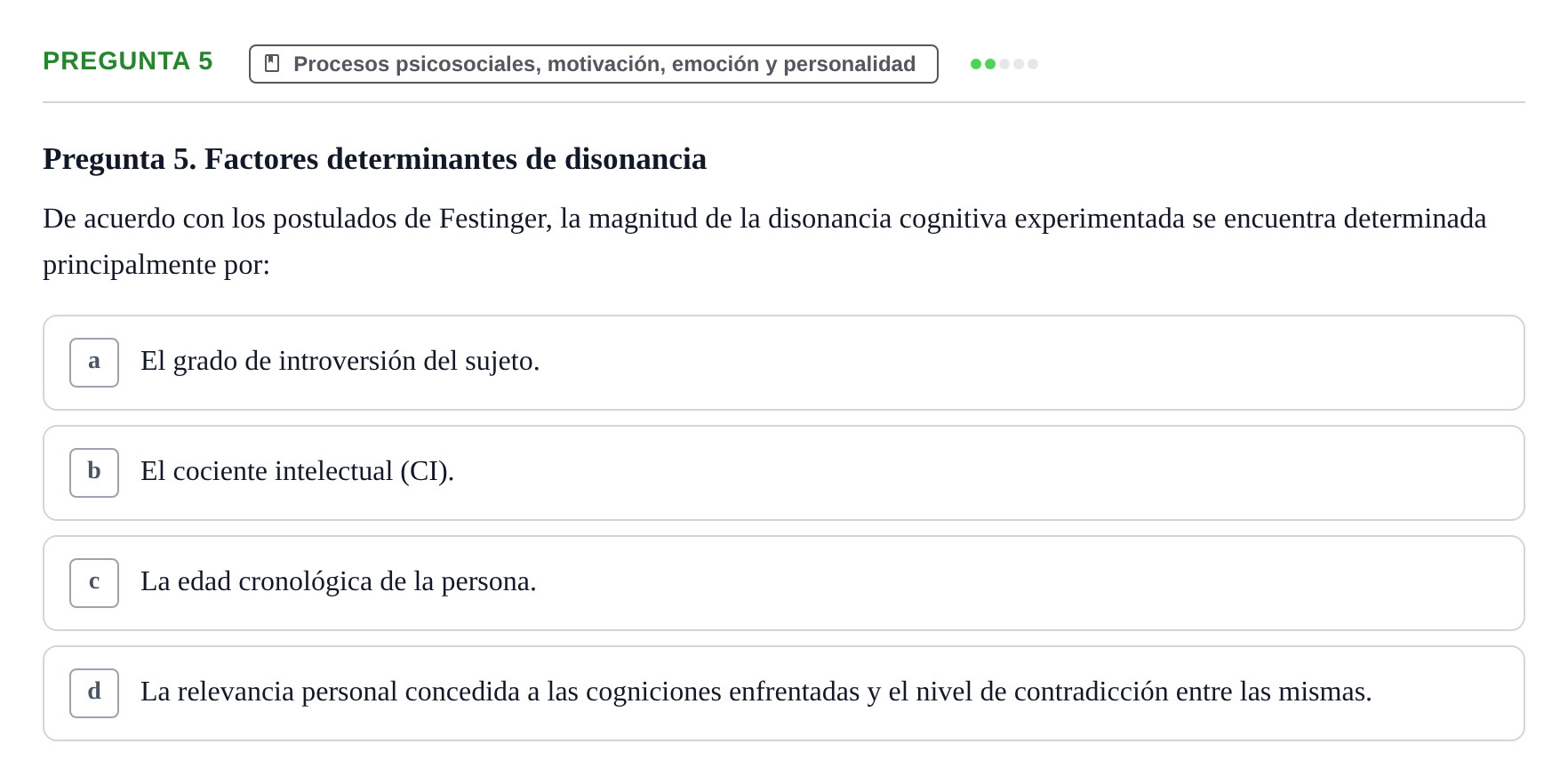 Enunciado: Pregunta 5