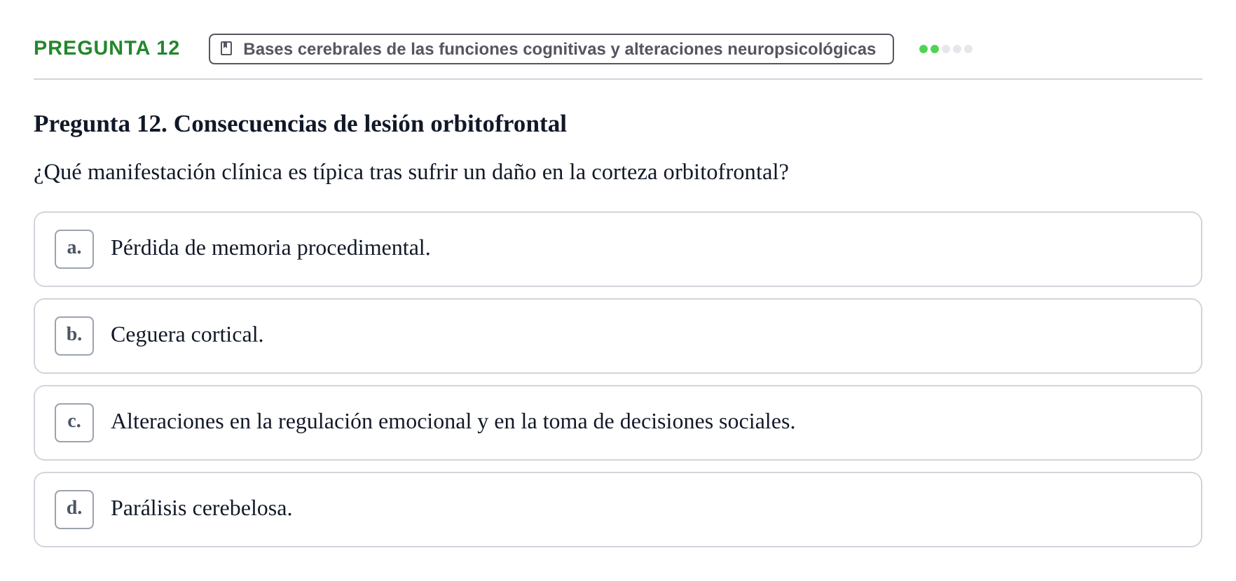 Enunciado: Pregunta 12