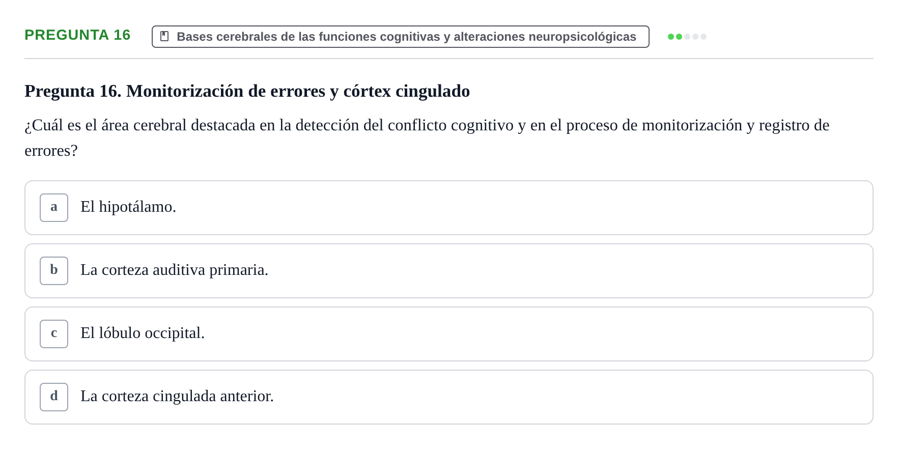 Enunciado: Pregunta 16