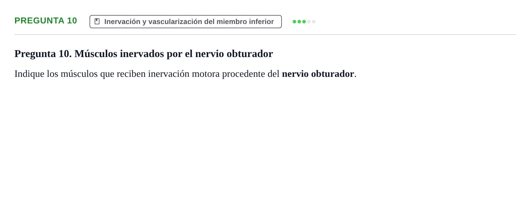 Enunciado: Pregunta 10 · Estructura y Función del Cuerpo Humano i : Anatomía e Histología UPF Examen de ensayo: Anatomía y Embriología