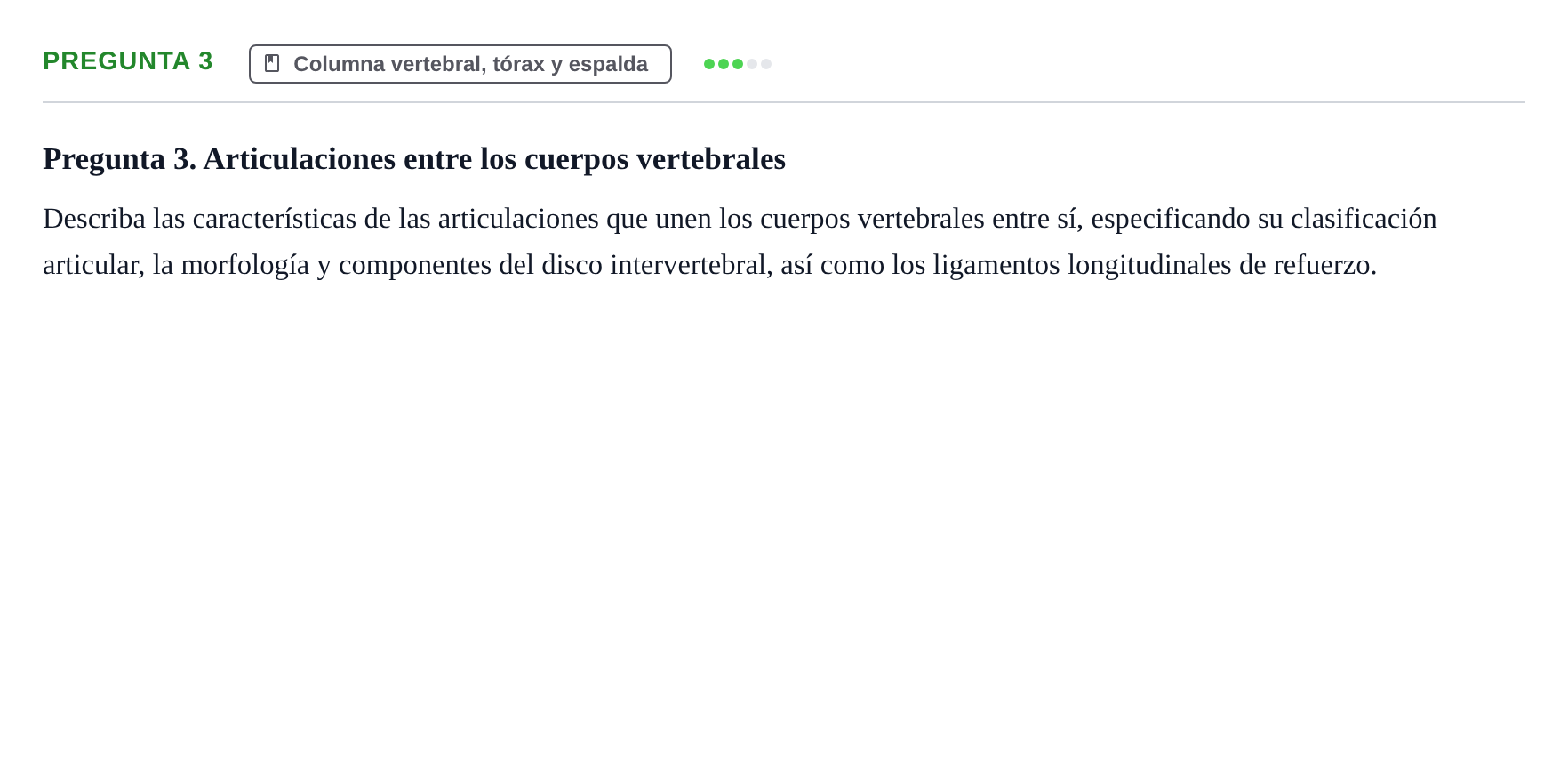 Enunciado: Pregunta 3 · Estructura y Función del Cuerpo Humano i : Anatomía e Histología UPF Examen de ensayo: Anatomía y Embriología