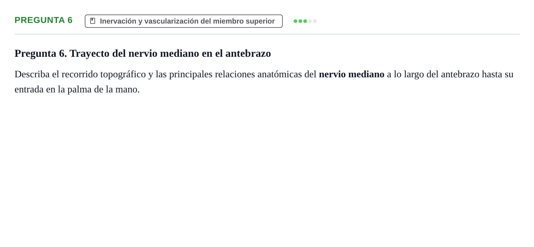 Enunciado: Pregunta 6 · Estructura y Función del Cuerpo Humano i : Anatomía e Histología UPF Examen de ensayo: Anatomía y Embriología