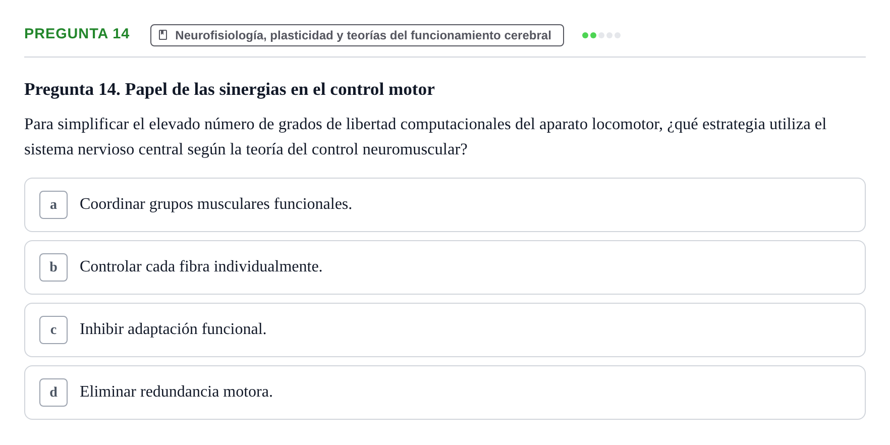 Enunciado: Pregunta 14