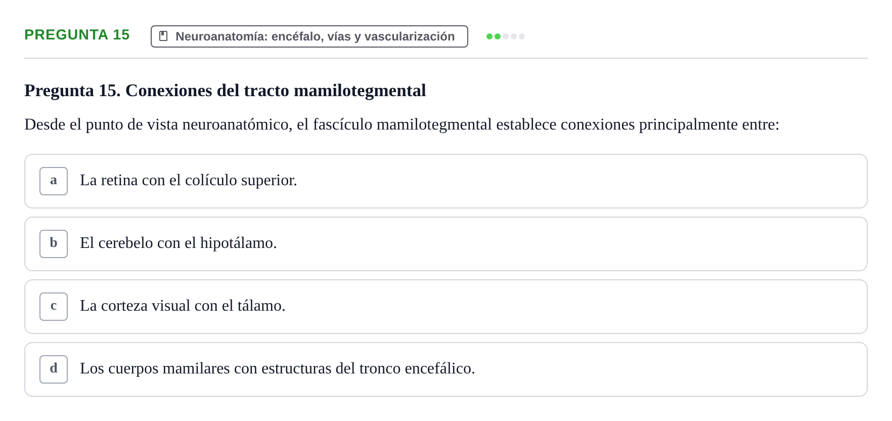 Enunciado: Pregunta 15