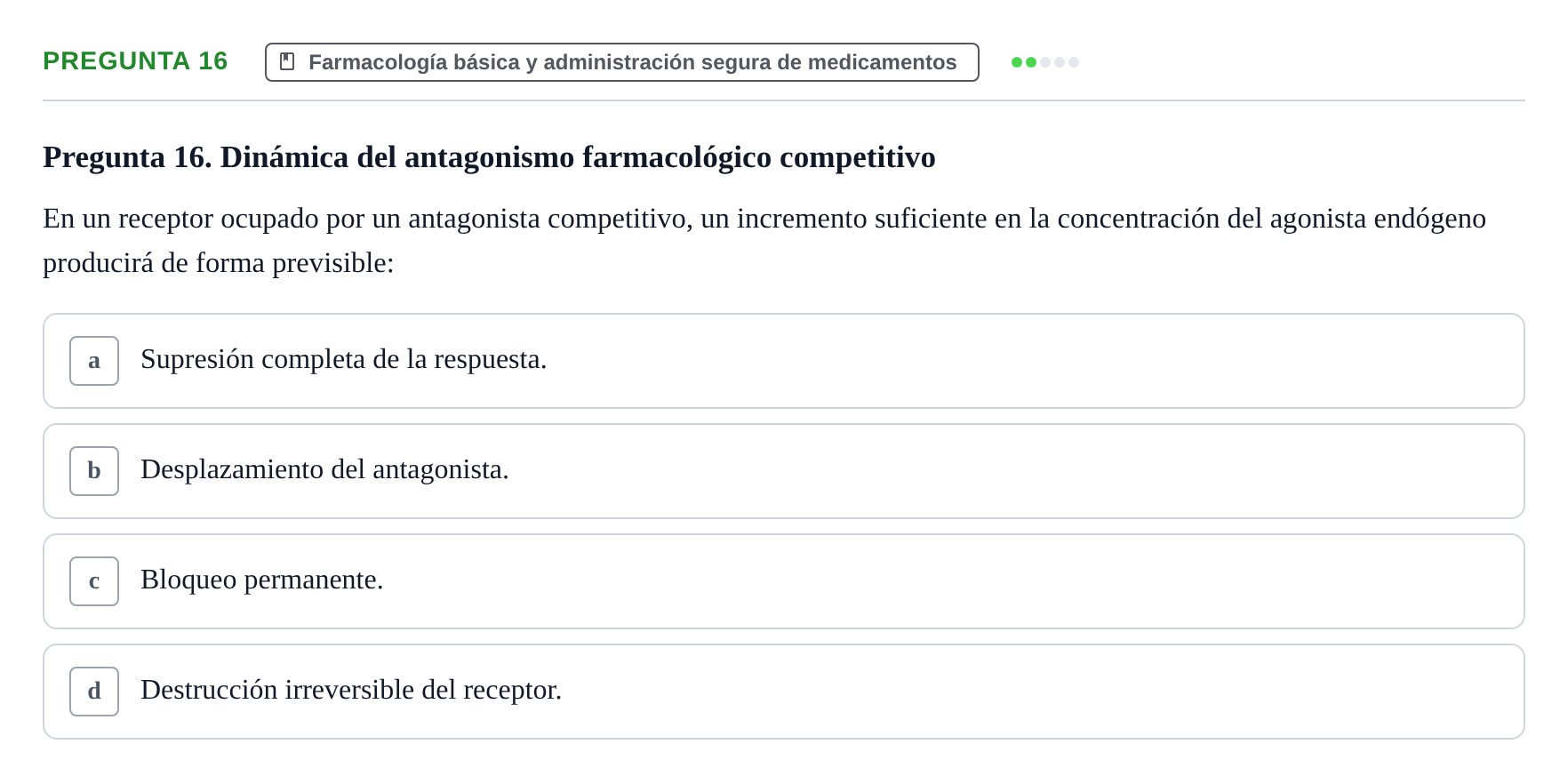 Enunciado: Pregunta 16