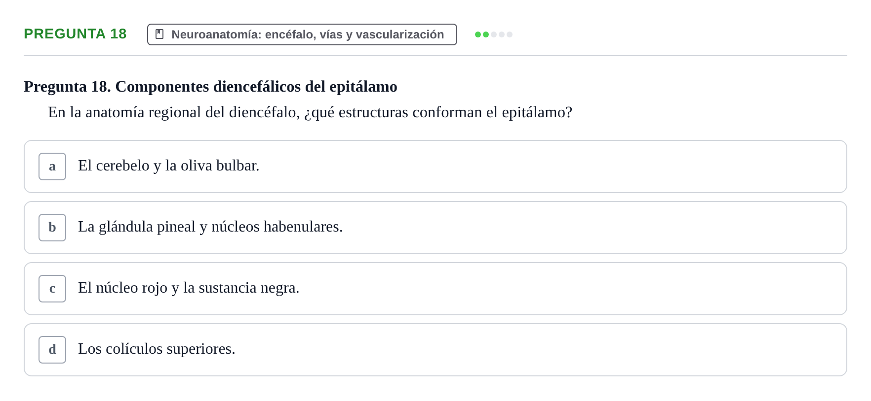 Enunciado: Pregunta 18