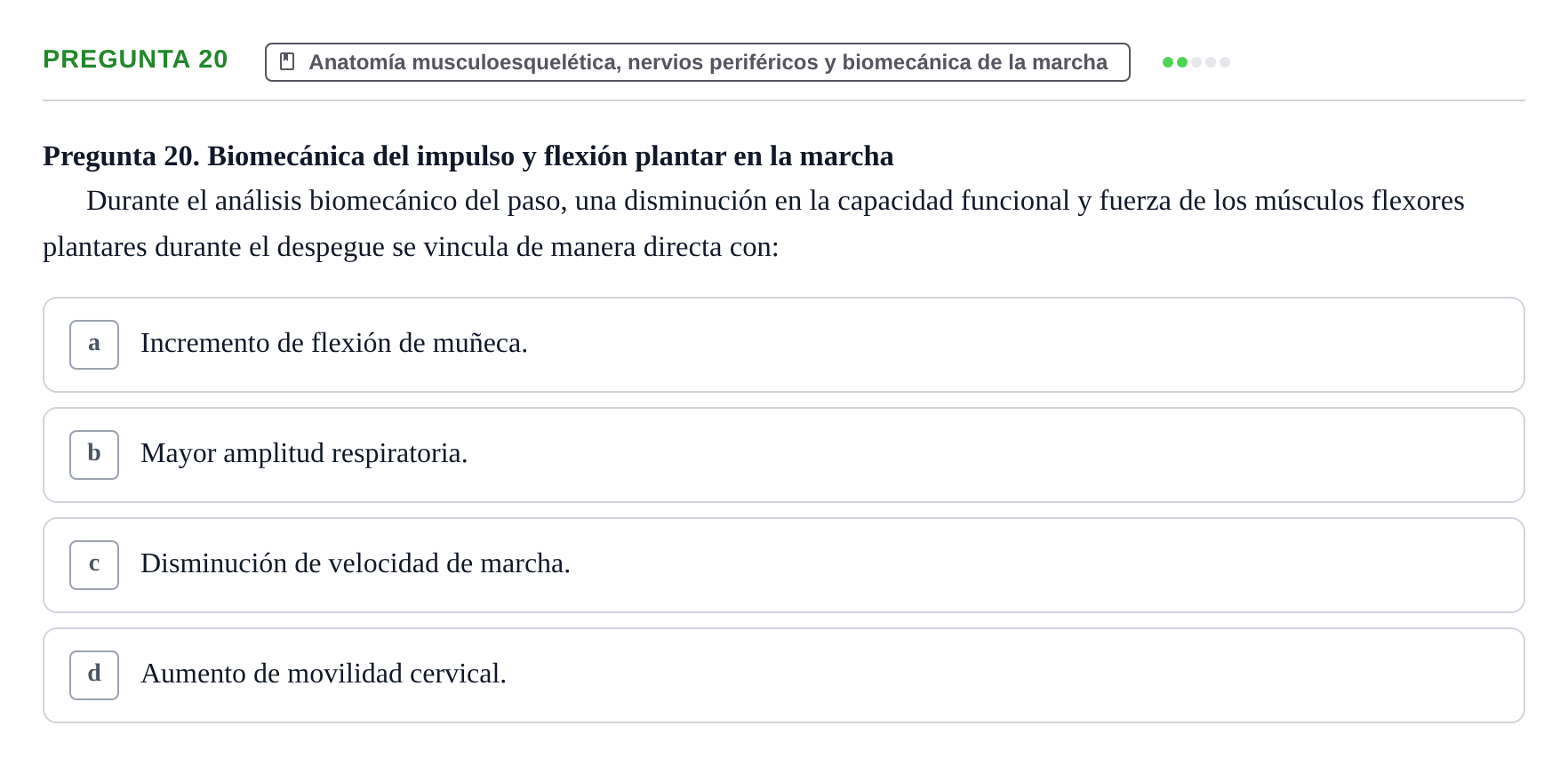 Enunciado: Pregunta 20
