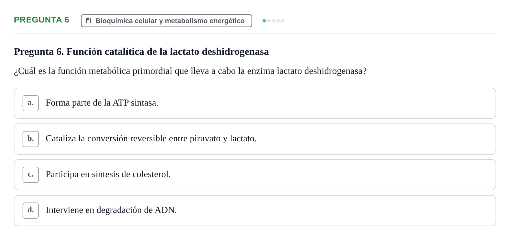 Enunciado: Pregunta 6