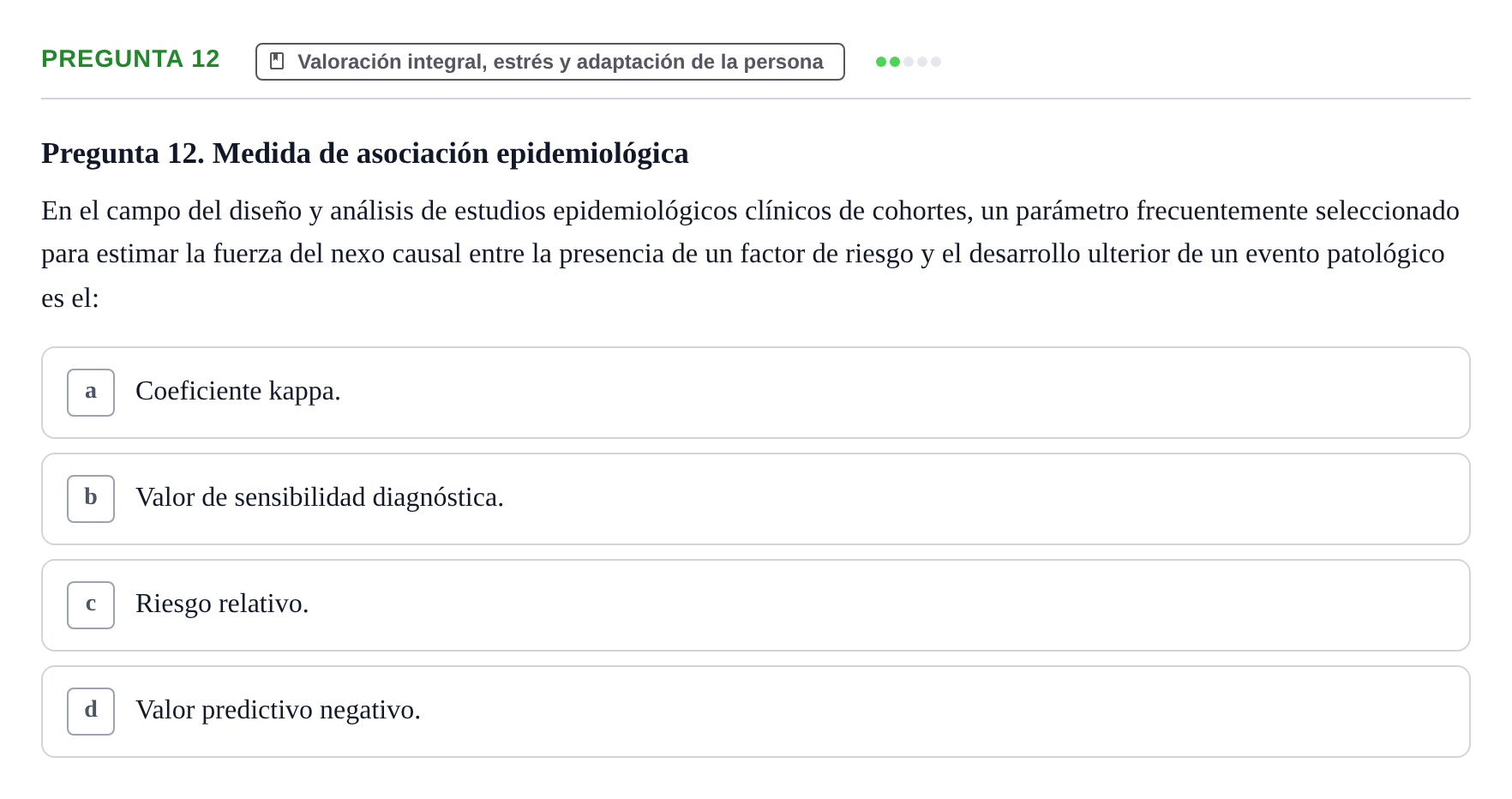 Enunciado: Pregunta 12