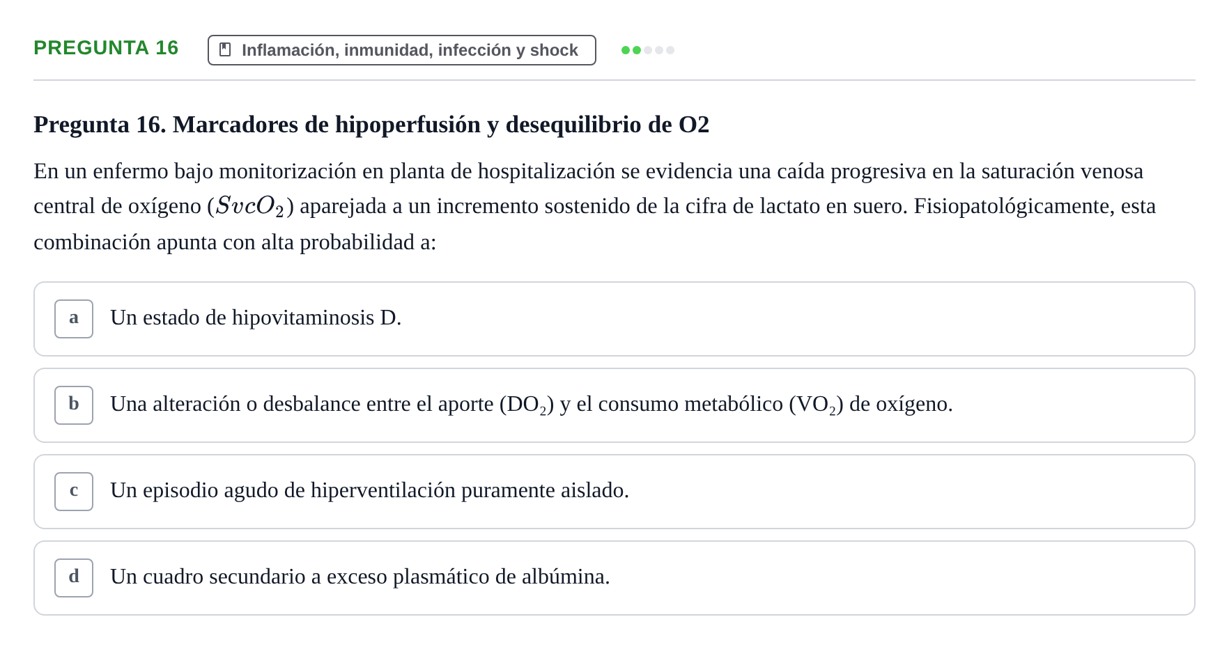 Enunciado: Pregunta 16