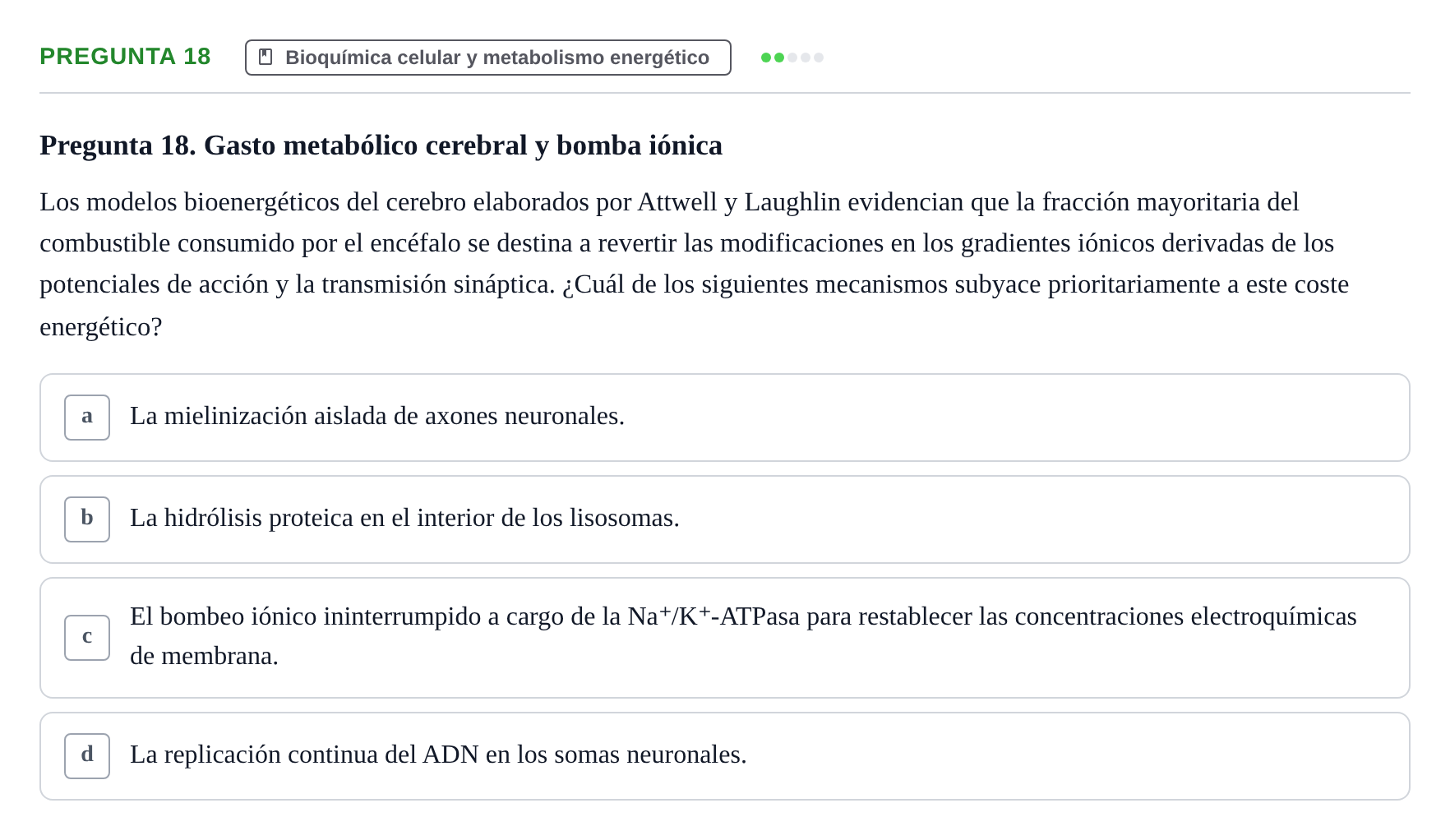 Enunciado: Pregunta 18