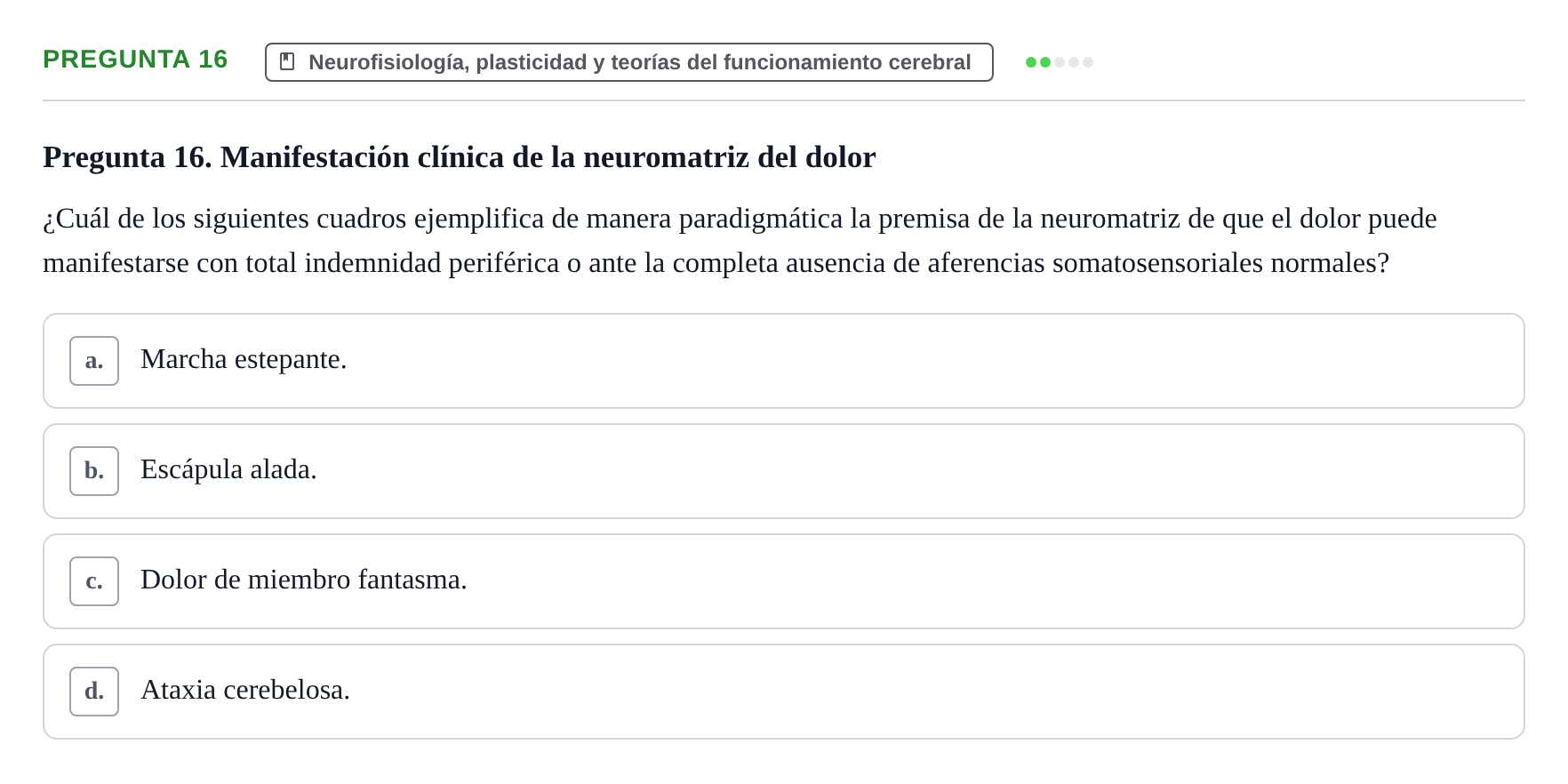 Enunciado: Pregunta 16
