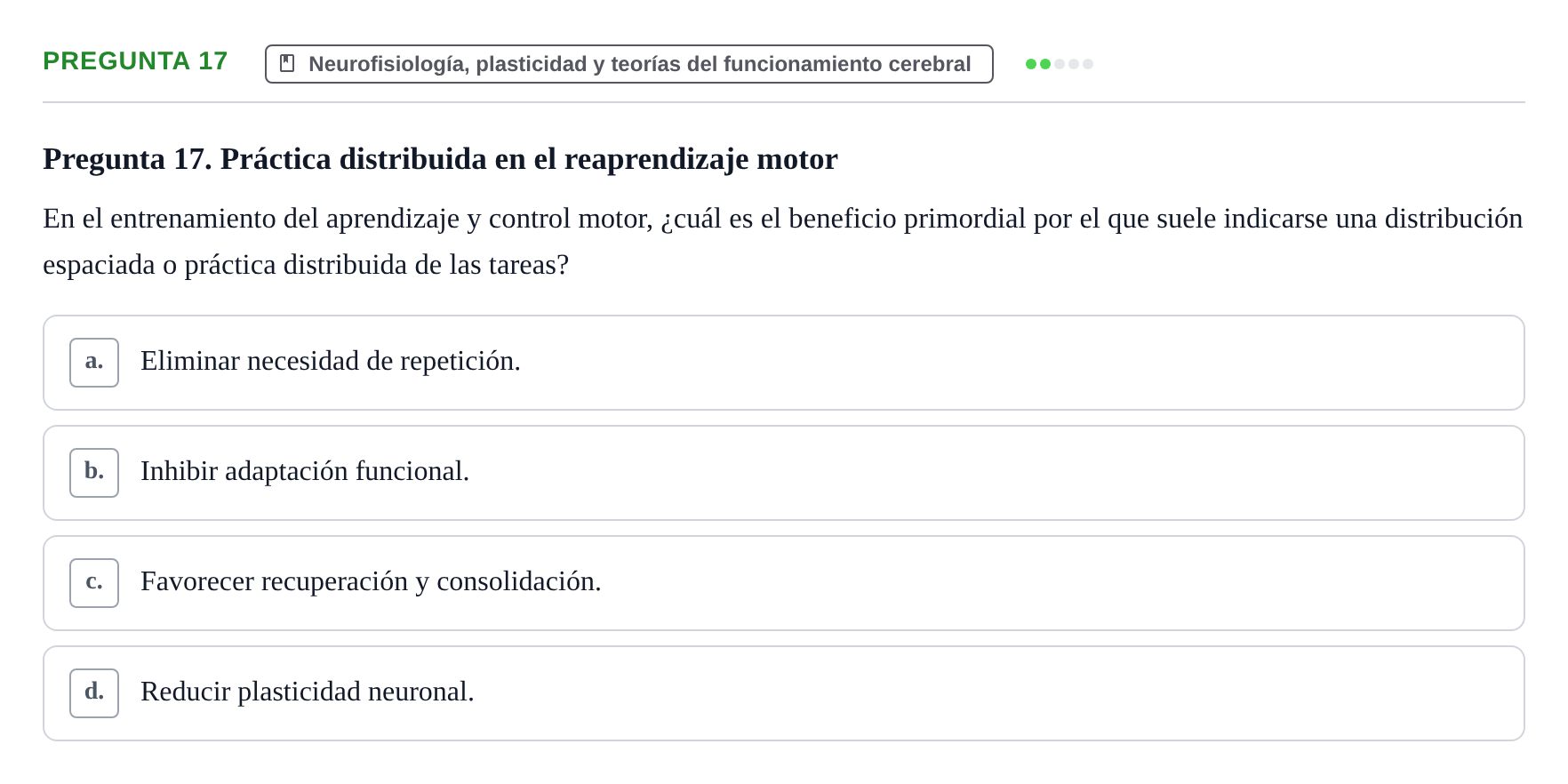 Enunciado: Pregunta 17