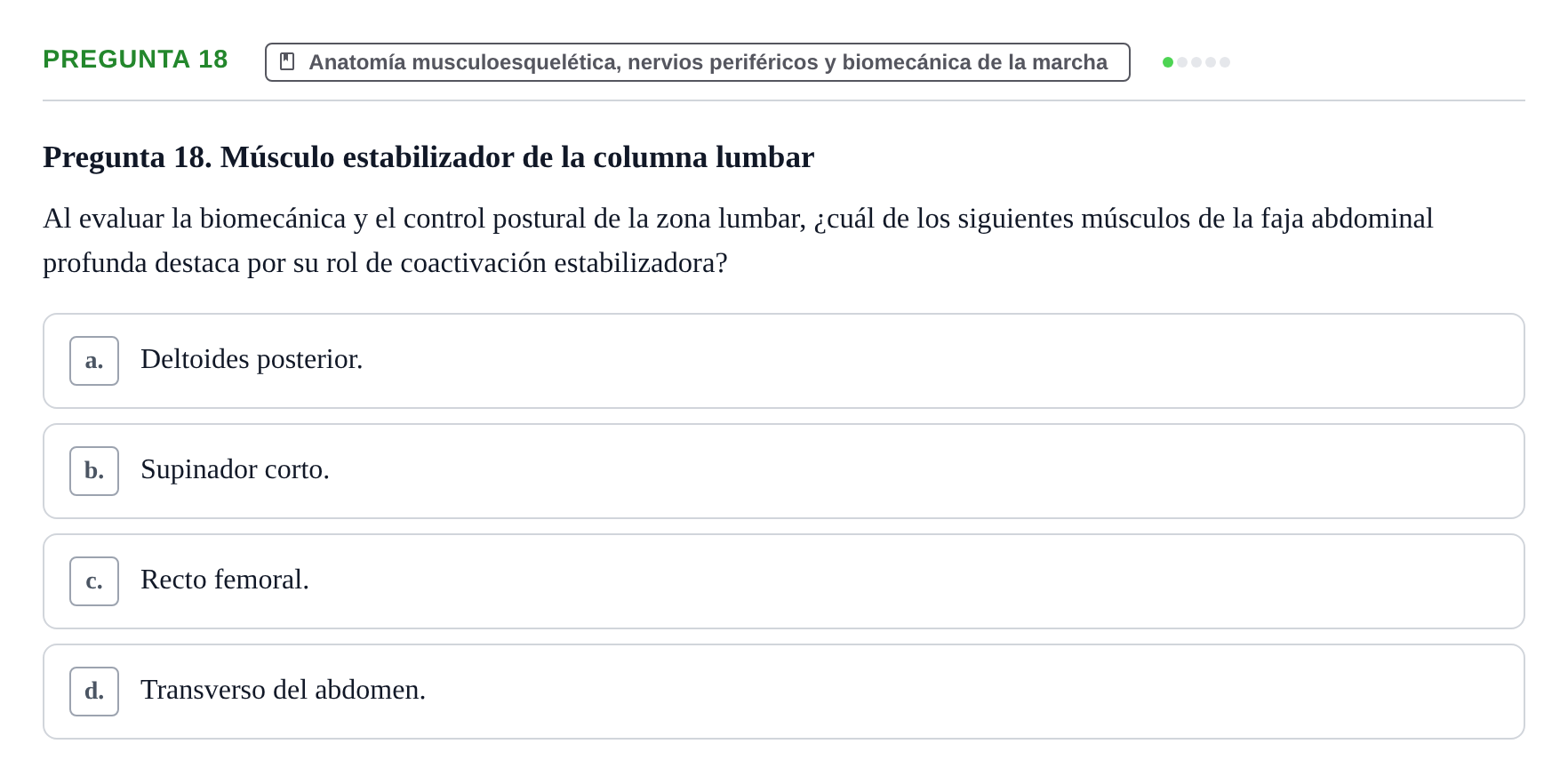Enunciado: Pregunta 18