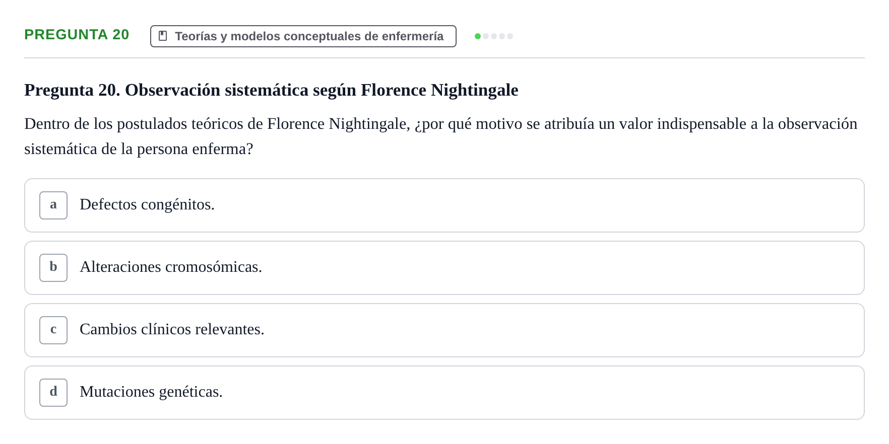 Enunciado: Pregunta 20