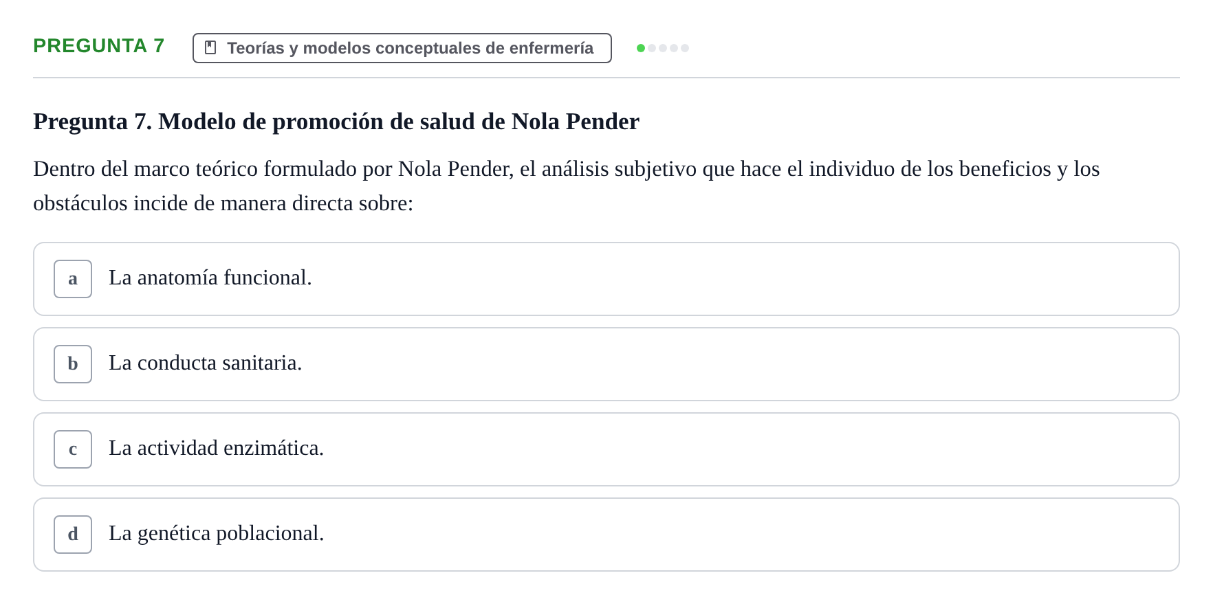 Enunciado: Pregunta 7