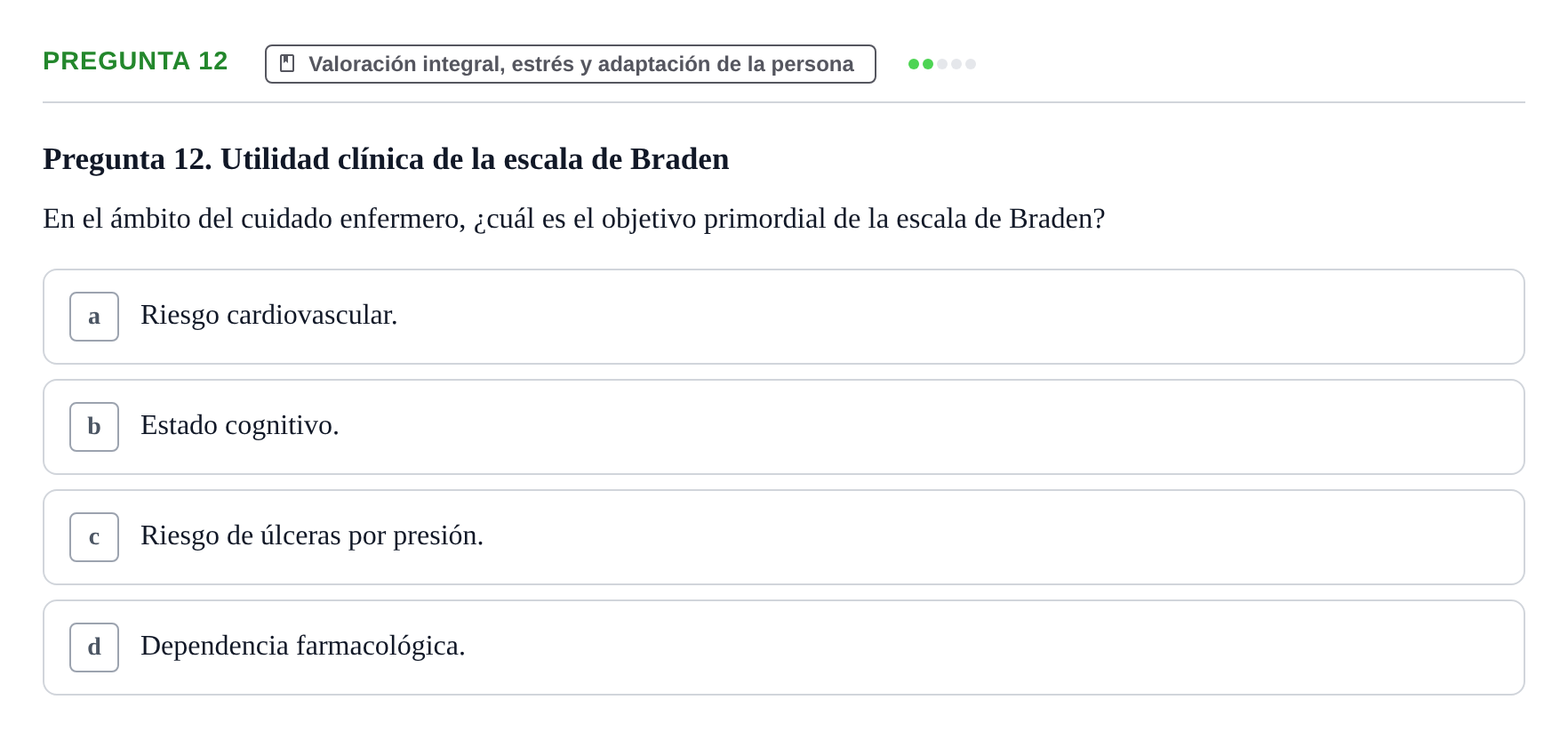 Enunciado: Pregunta 12