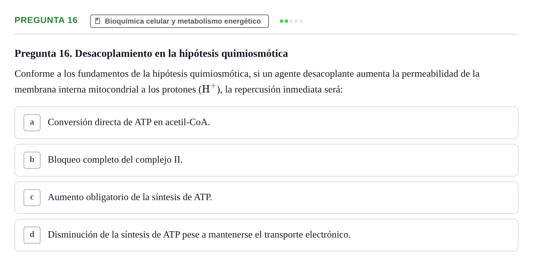 Enunciado: Pregunta 16