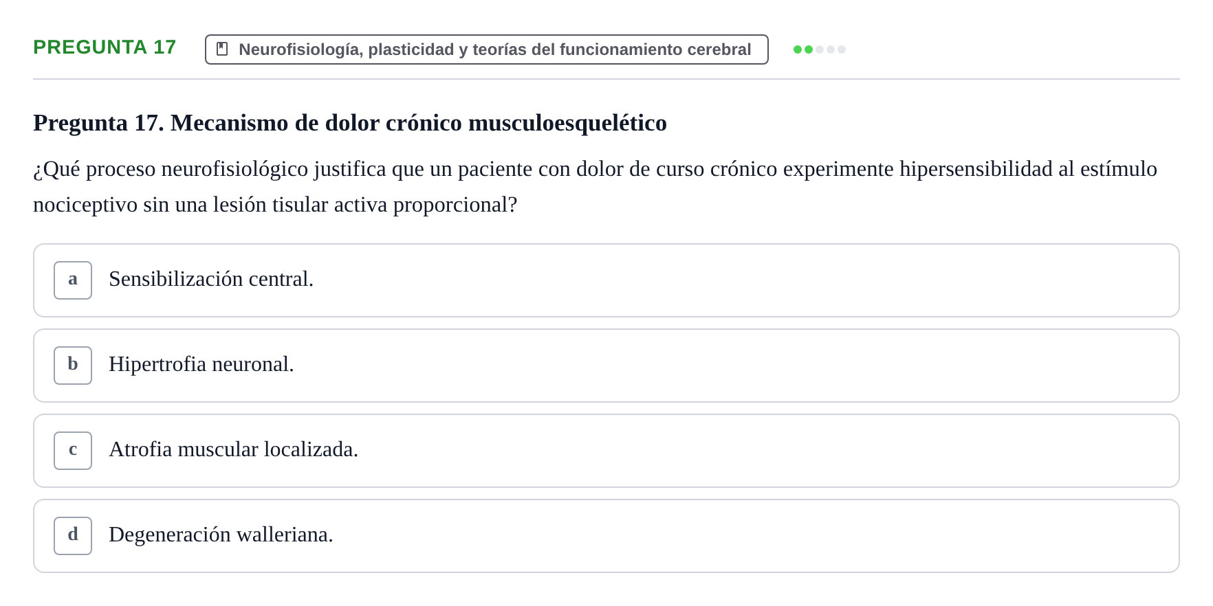 Enunciado: Pregunta 17