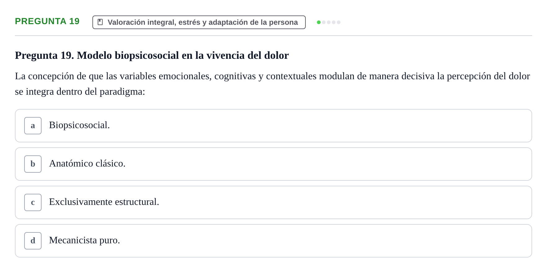 Enunciado: Pregunta 19