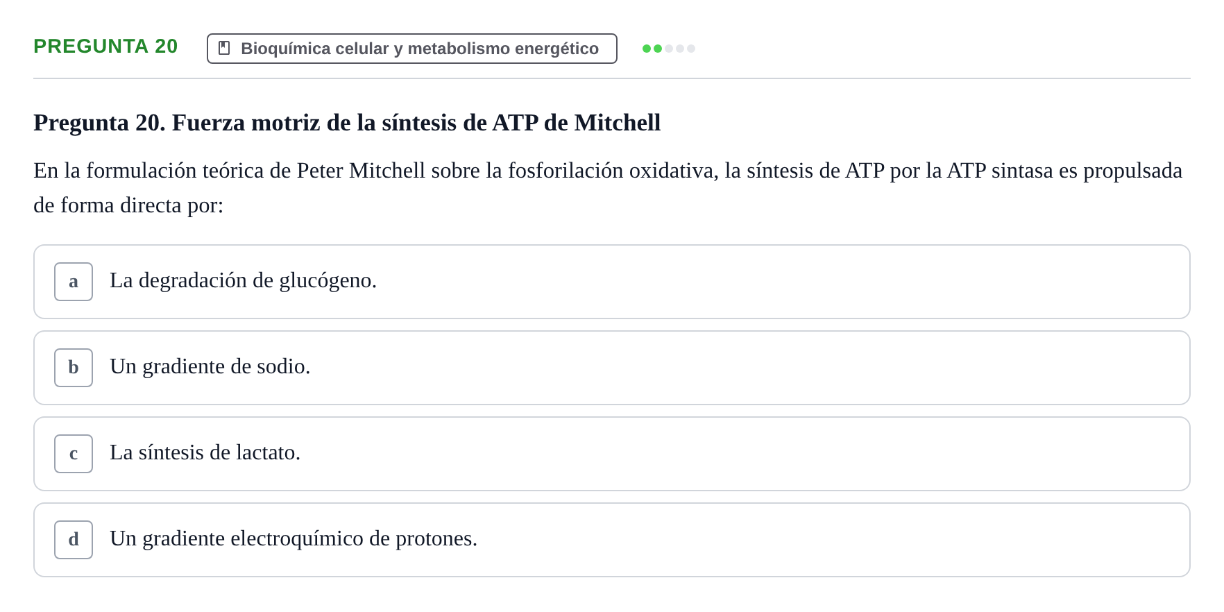 Enunciado: Pregunta 20