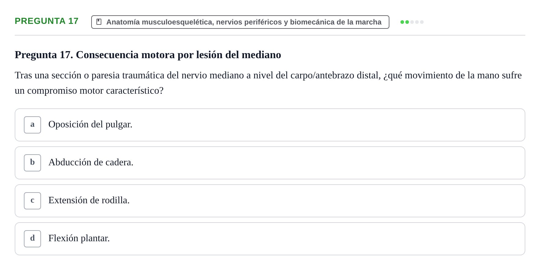 Enunciado: Pregunta 17