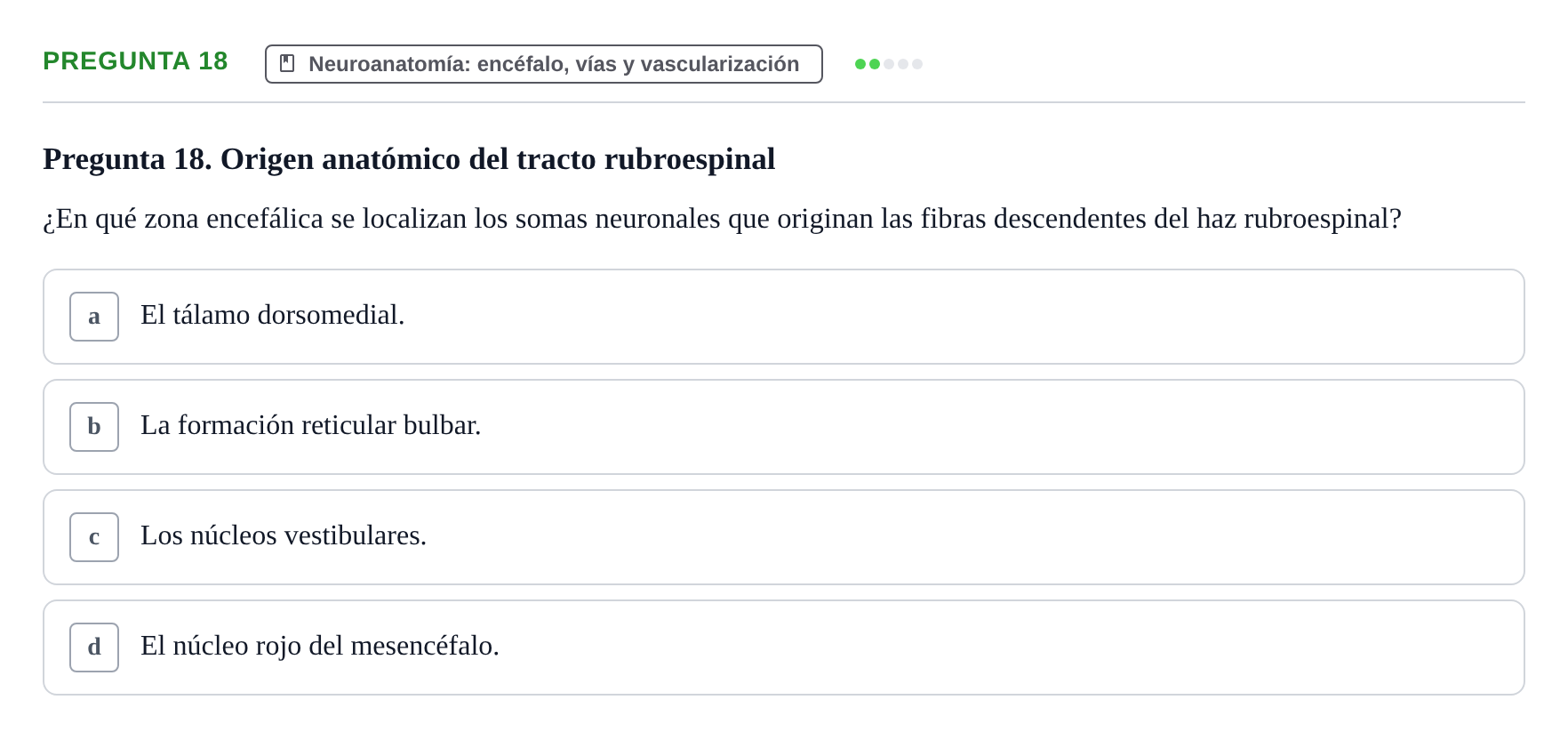 Enunciado: Pregunta 18