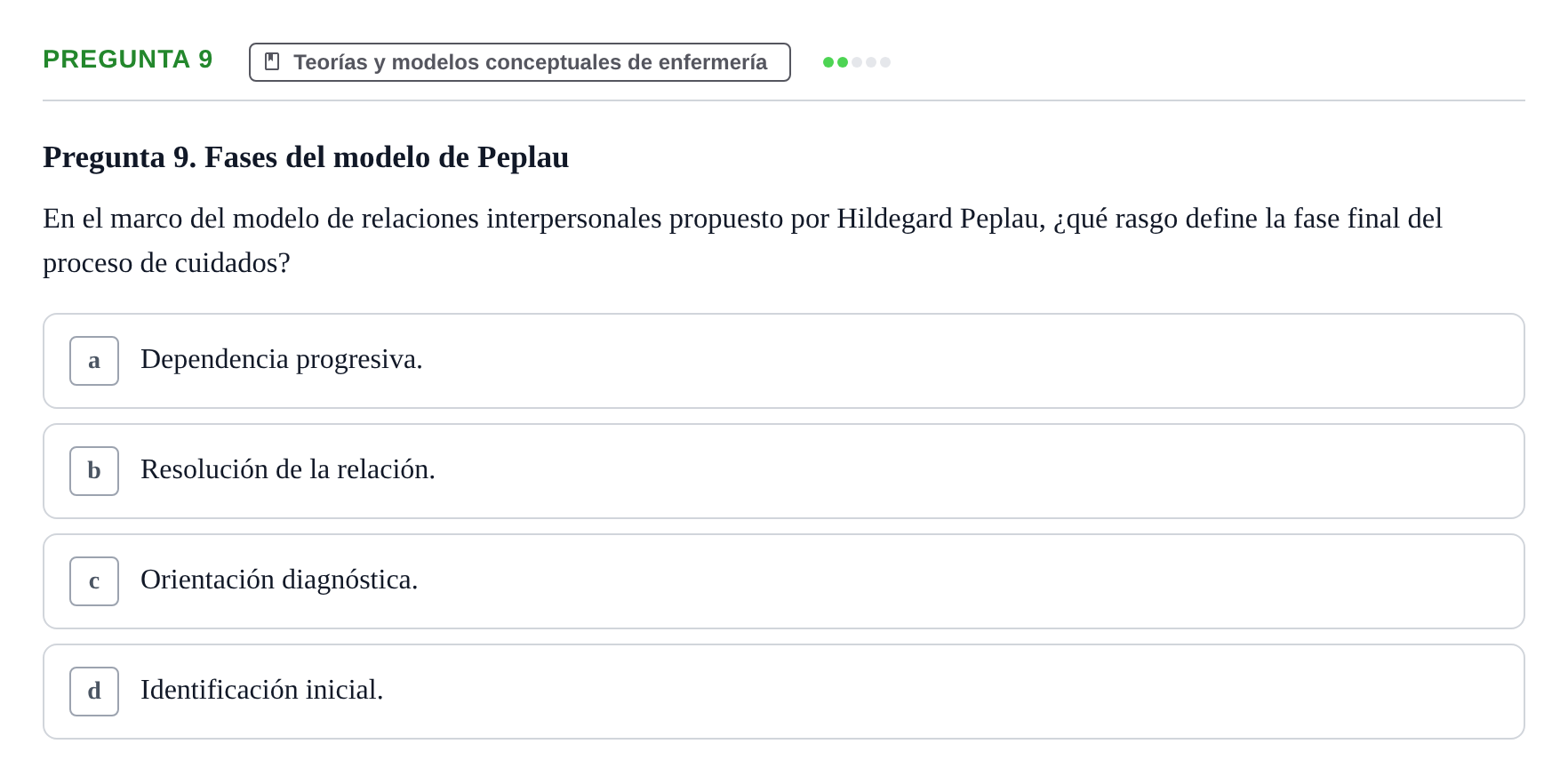 Enunciado: Pregunta 9