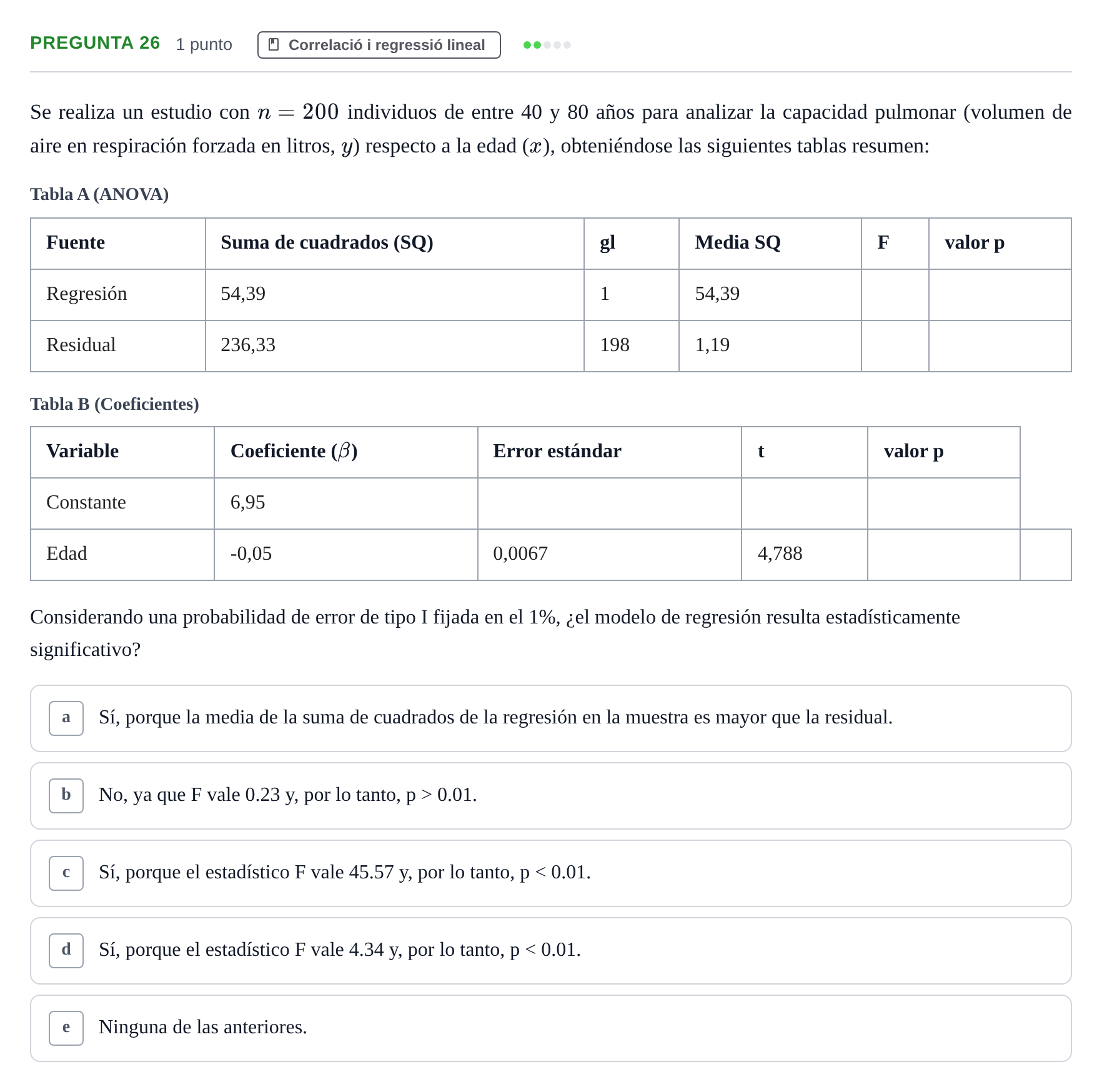 Enunciado: Pregunta 26 · Bioestadística URV 2025