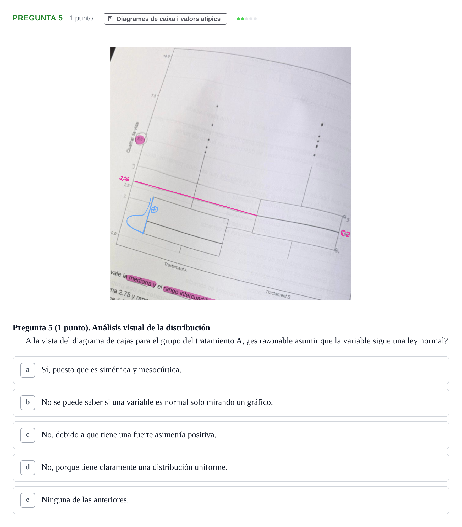 Enunciado: Pregunta 5 · Bioestadística URV 2025