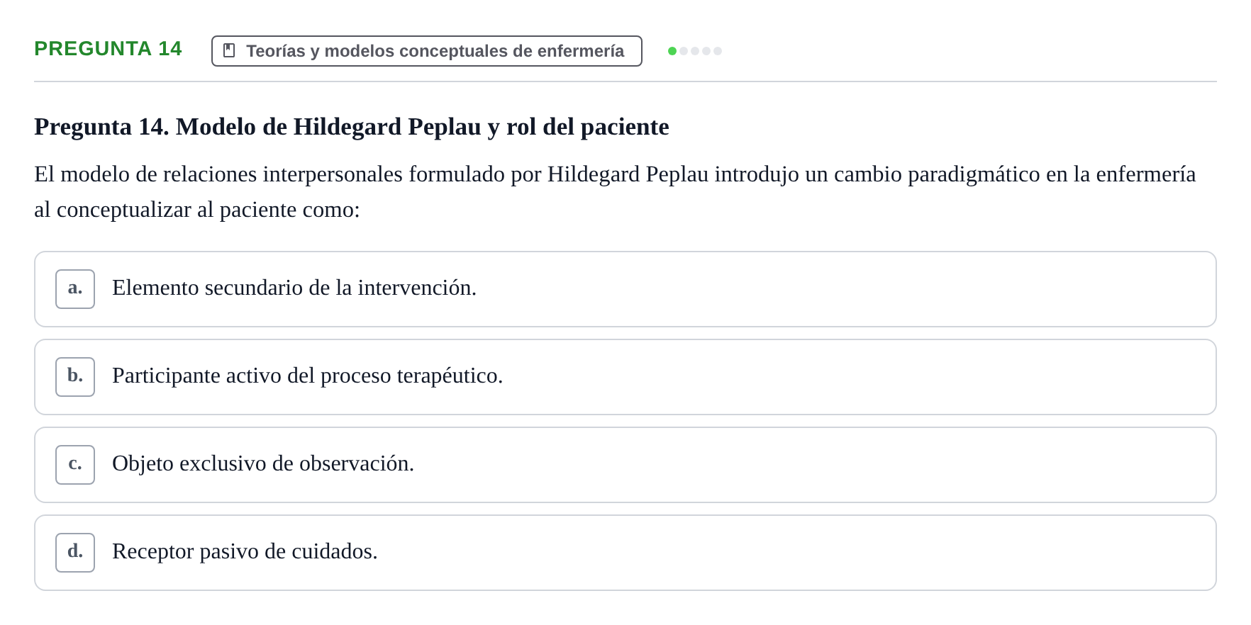 Enunciado: Pregunta 14