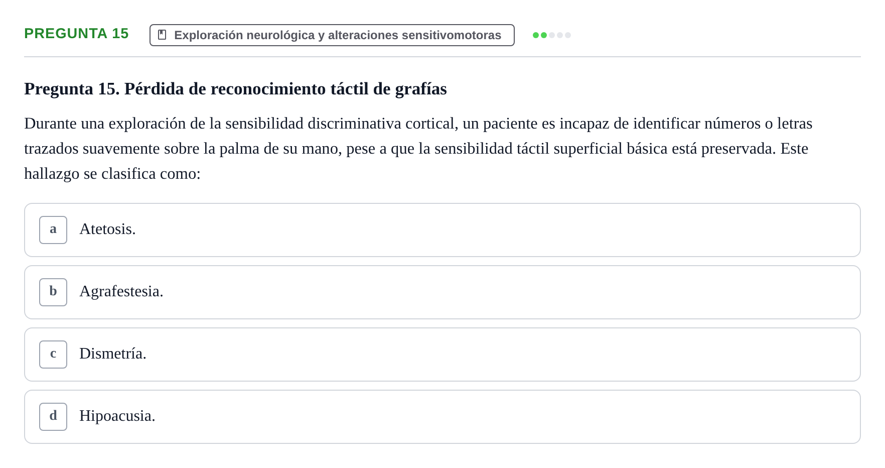 Enunciado: Pregunta 15