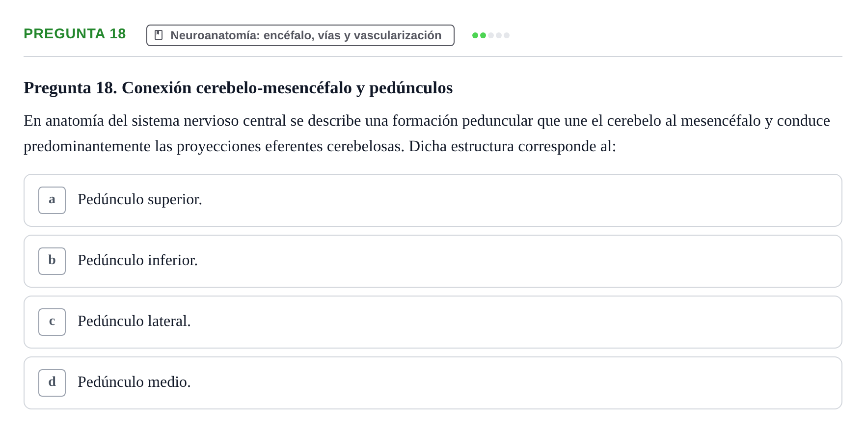 Enunciado: Pregunta 18