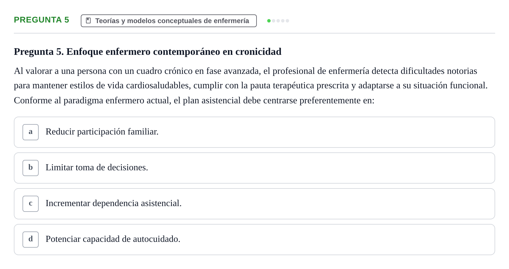 Enunciado: Pregunta 5