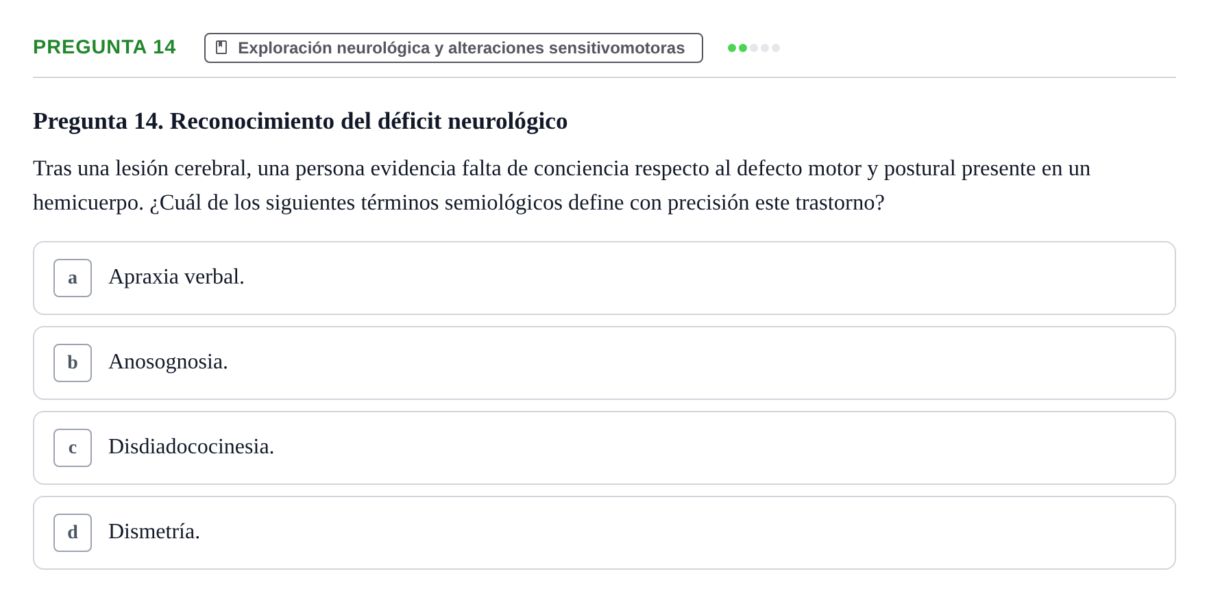Enunciado: Pregunta 14