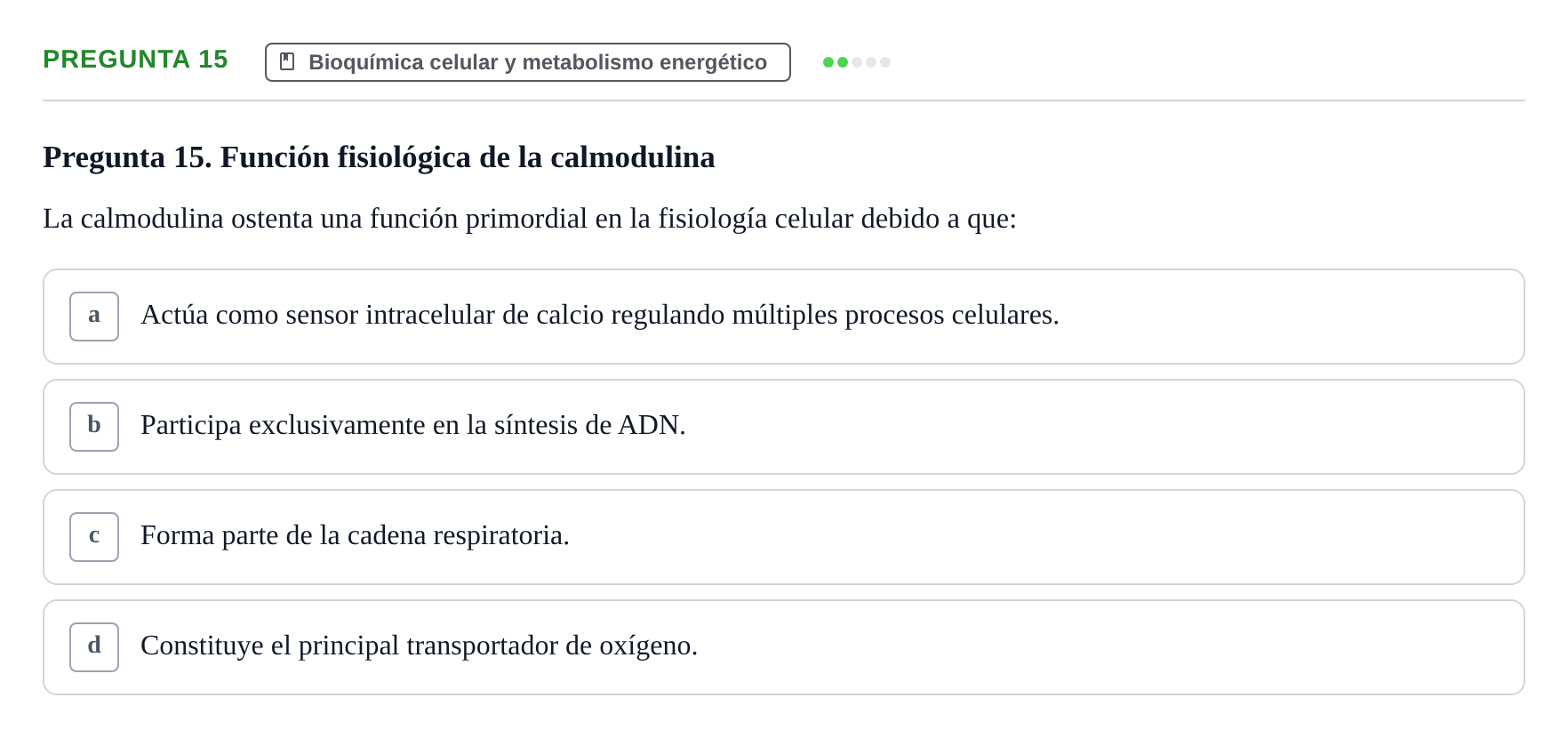 Enunciado: Pregunta 15