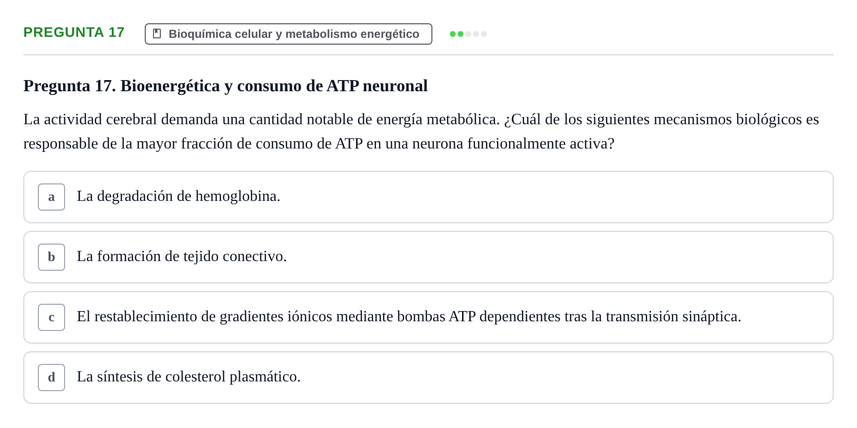 Enunciado: Pregunta 17