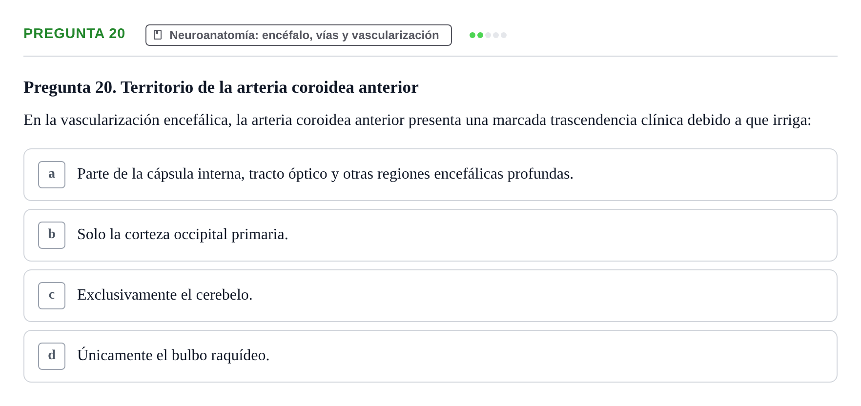 Enunciado: Pregunta 20