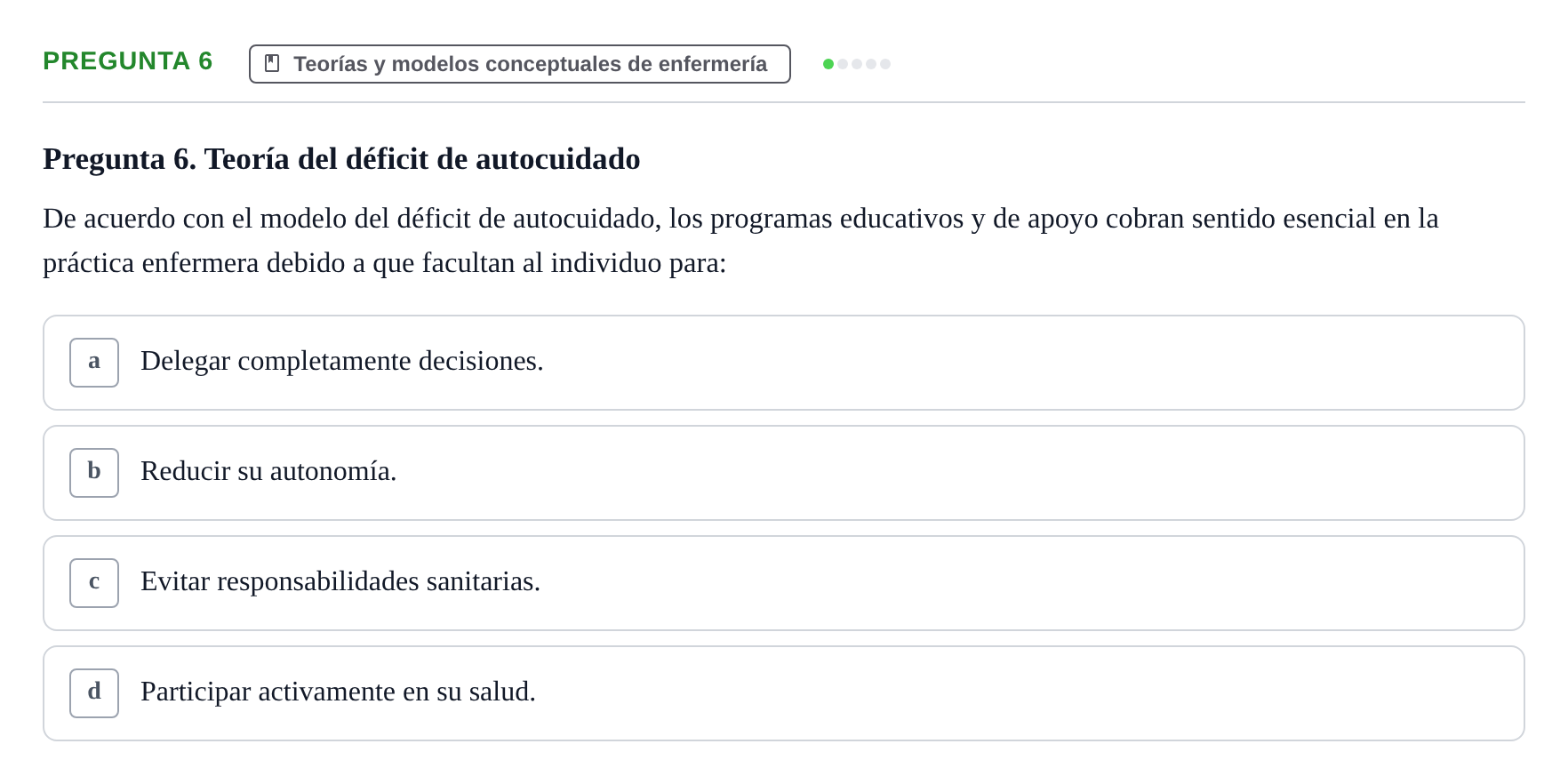Enunciado: Pregunta 6