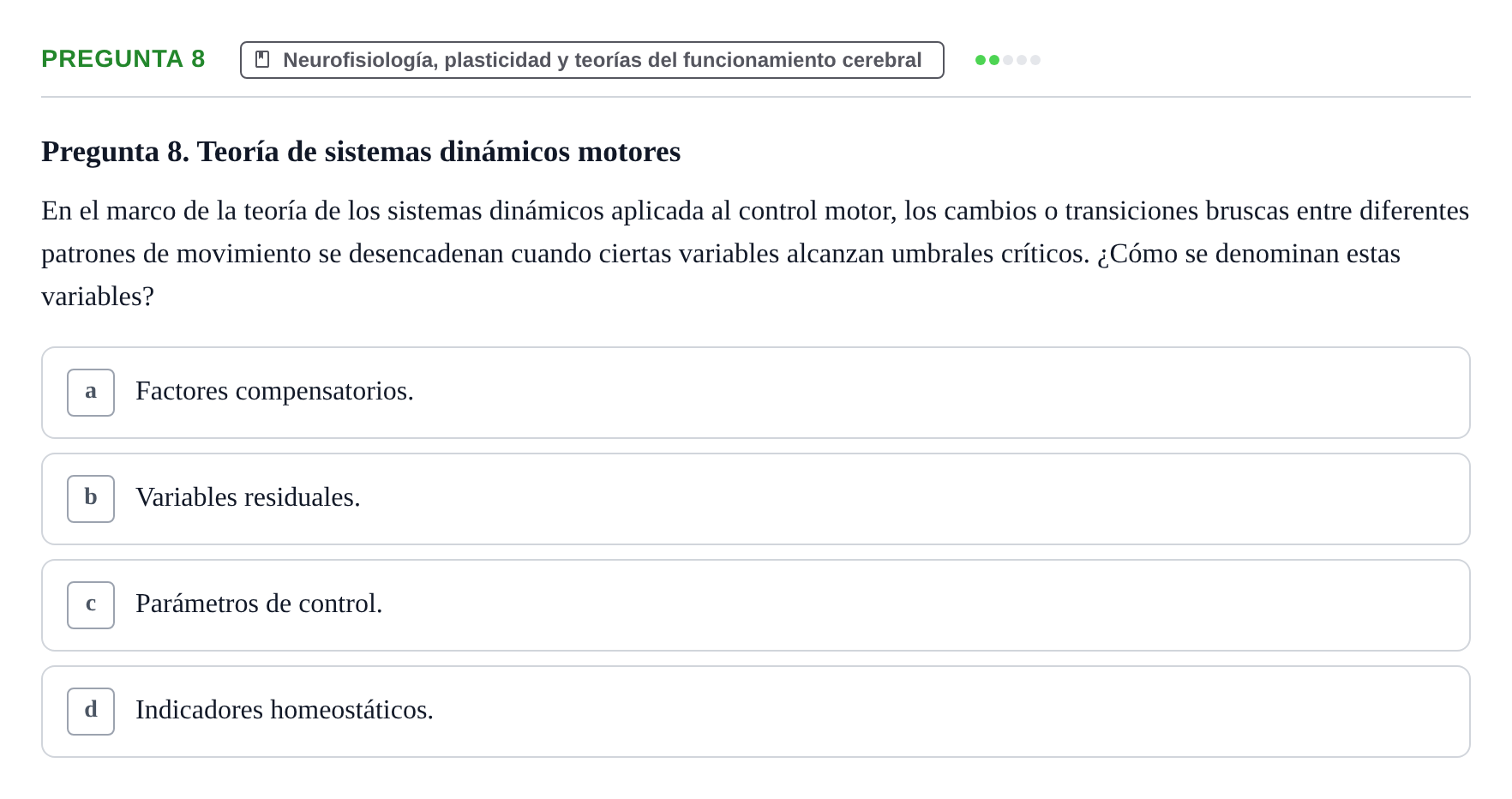 Enunciado: Pregunta 8