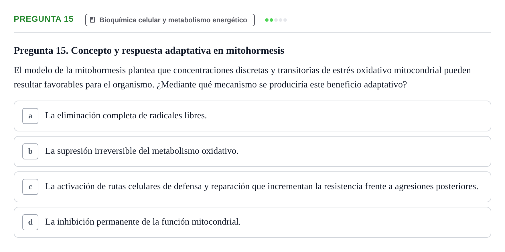 Enunciado: Pregunta 15