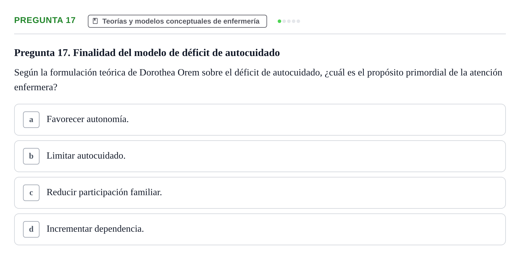 Enunciado: Pregunta 17